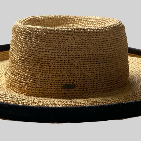 Scala Collezione Vintage Raffia Straw Sun Beach Vacation Resort Hat - Picture 2 of 16